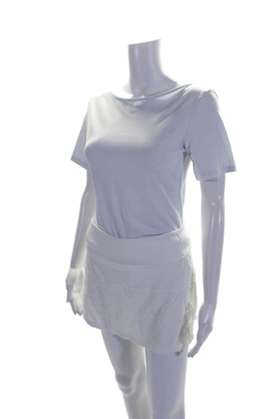 Lululemon Womens White Pull On Active Skort Skirt Matching Top Size 4T