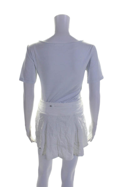 Lululemon Womens White Pull On Active Skort Skirt Matching Top Size 4T