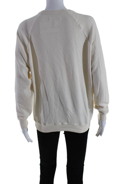 The Great Womens Long Sleeve Crew Neck Graphic Sweatshirt Beige Size 0