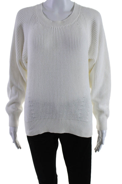 Rag & Bone Womens Cotton White Crew Neck Long Sleeve Pullover Sweater Top SizeXS