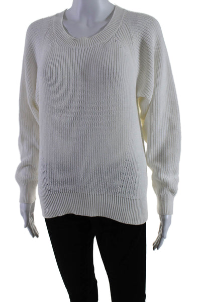 Rag & Bone Womens Cotton White Crew Neck Long Sleeve Pullover Sweater Top SizeXS