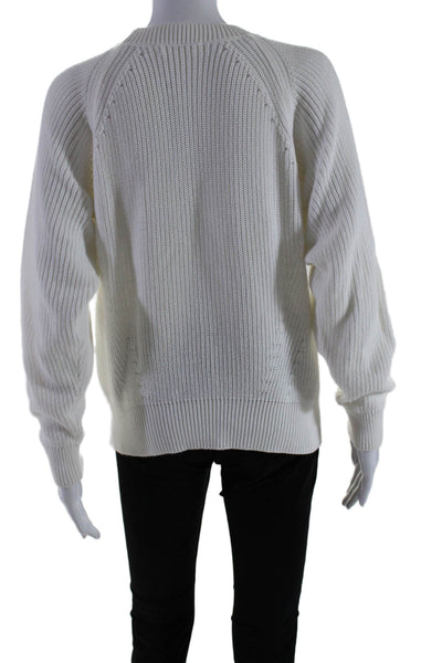 Rag & Bone Womens Cotton White Crew Neck Long Sleeve Pullover Sweater Top SizeXS