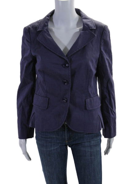 Moschino Womens Long Sleeve Notch Lapel Three Button Blazer Purple Size 10