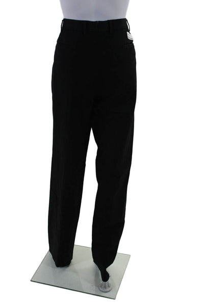 Hiltl Womens Flat Zip Front Tapered Leg Casual Pants Black Size 35