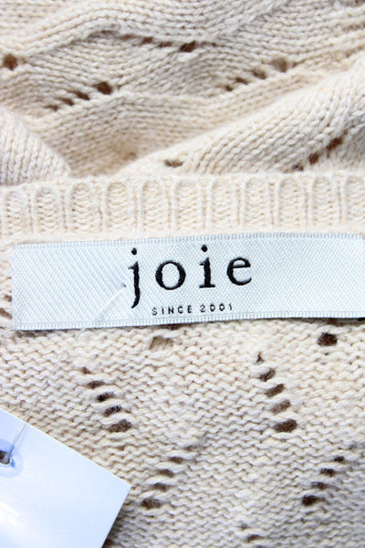 Joie Womens Long Sleeve Button Down Open Knit Cardigan Sweater Beige XS