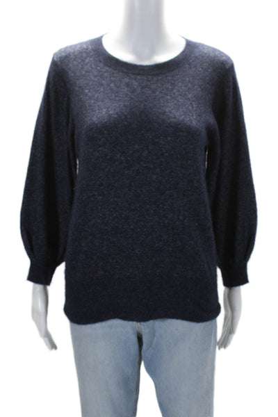 Autumn Cashmere Womens Pullover Crew Neck Thick Knit Sweater Blue Size XS