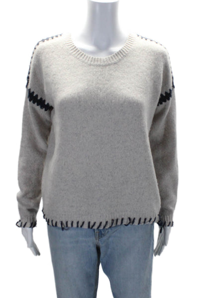 Autumn Cashmere Womens Long Sleeve Crew Neck Sweater Cashmere Gray XS