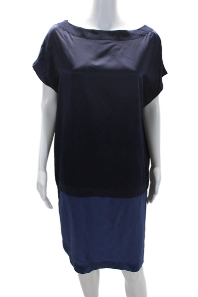 Jean Paul Knott Women's Round Neck Sleeveless A-Line Mini Dress Navy Blue Size 1