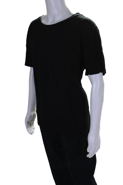 NSF Mens Short Sleeve Scoop Neck Boxy Tee Shirt Black Cotton Size Extra Large