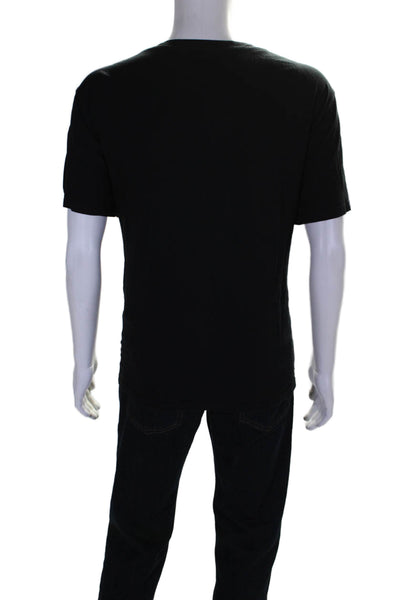 NSF Mens Short Sleeve Scoop Neck Boxy Tee Shirt Black Cotton Size Extra Large