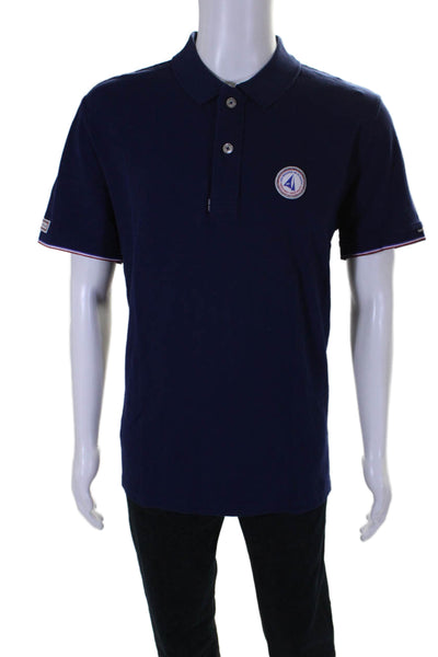 Code Zero Mens Short Sleeve Collared Polo Shirt Navy Blue Cotton Size 2XL