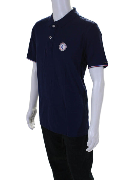 Code Zero Mens Short Sleeve Collared Polo Shirt Navy Blue Cotton Size 2XL