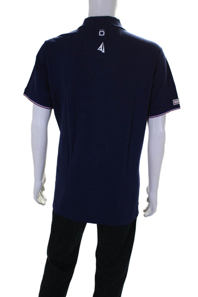 Code Zero Mens Short Sleeve Collared Polo Shirt Navy Blue Cotton Size 2XL