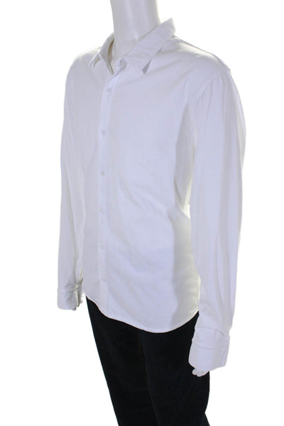 Leonard Frisbie Mens Button Front Collared Long Sleeve Shirt White Size XL