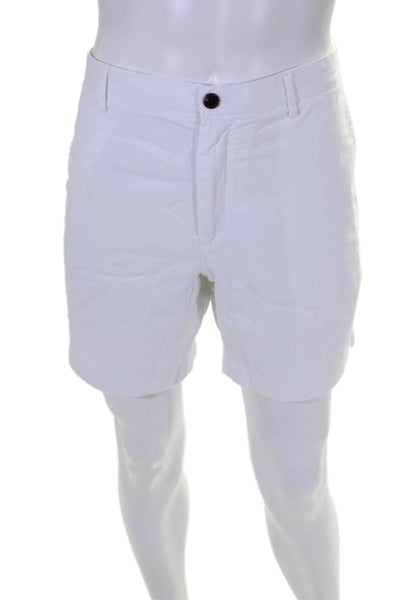 Theory Mens Zipper Fly Casual Shorts White Cotton Size 36