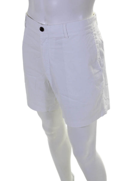 Theory Mens Zipper Fly Casual Shorts White Cotton Size 36