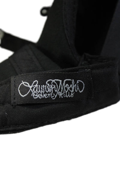 Lauren Moshi Unisex Embroidered Logo Canvas Baseball Cap Hat Black One Size