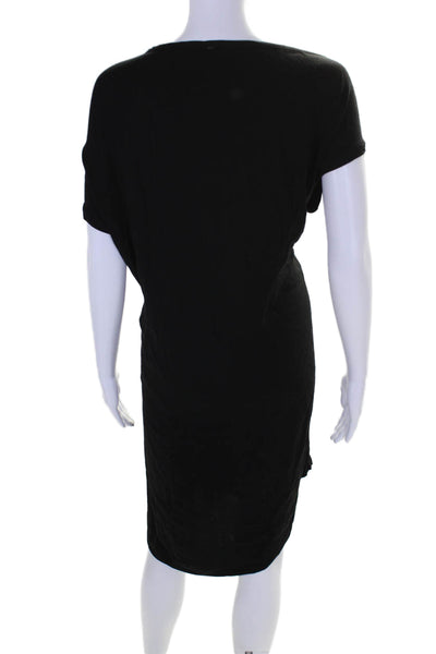 Ann Demeulemeester Women's Round Neck Short Sleeves Mini Dress Black Size 42