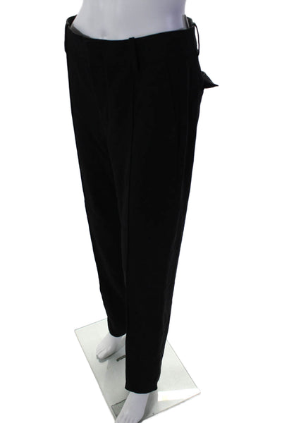 Vince Womens Wool Blend Black High Rise Pleated Straight Leg Dress Pants Size 4