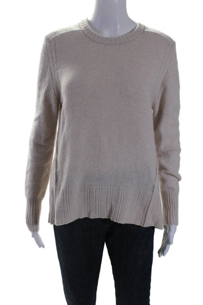 Brochu Walker Women's Round Neck Long Sleeves Pullover Sweater Beige Size S