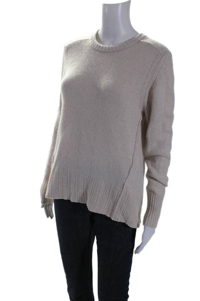 Brochu Walker Women's Round Neck Long Sleeves Pullover Sweater Beige Size S