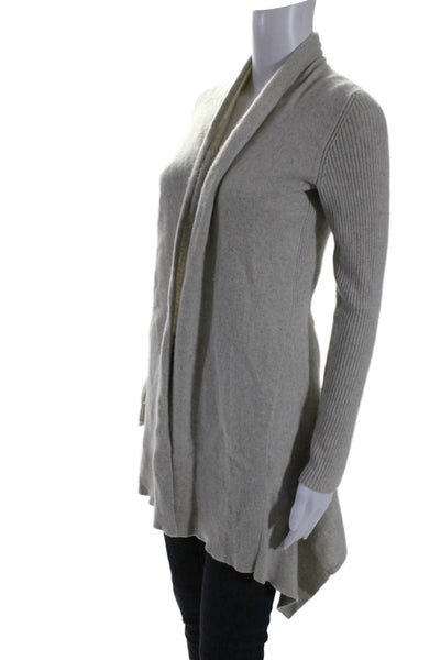 360 Cashmere Women's Cashmere Long Sleeves Open Front Cardigan Gray Size S