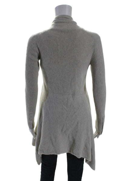 360 Cashmere Women's Cashmere Long Sleeves Open Front Cardigan Gray Size S