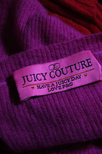 Juicy Couture Womens Cashmere Ribbed Long Sleeves Sweater Pink Size Small