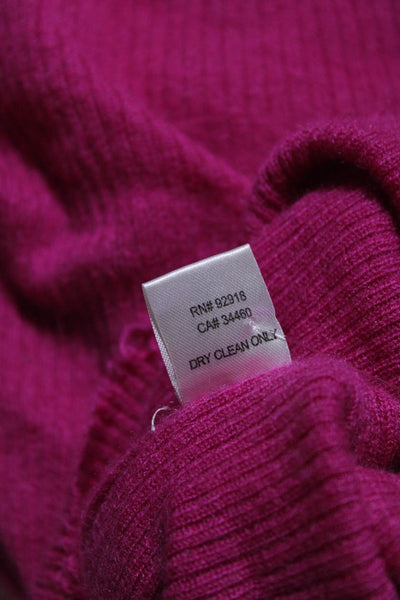 Juicy Couture Womens Cashmere Ribbed Long Sleeves Sweater Pink Size Small