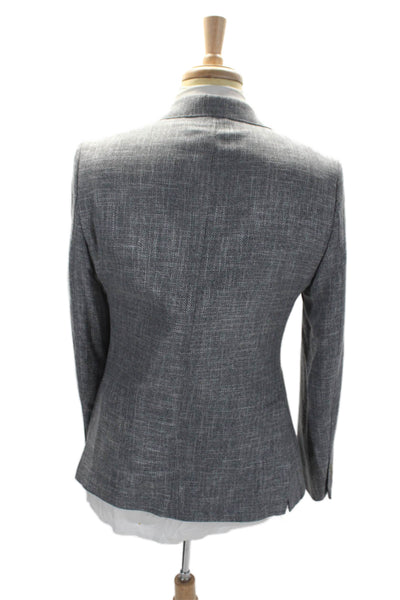 Dan John Mens Two Button Pointed Lapel Woven Blazer Jacket Gray Size EU 48