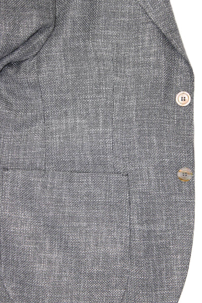 Dan John Mens Two Button Pointed Lapel Woven Blazer Jacket Gray Size EU 48