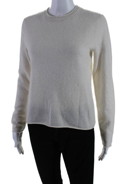 Aqua Cashmere Womens Beige Cashmere Crew Neck Pullover Sweater Top Size XS