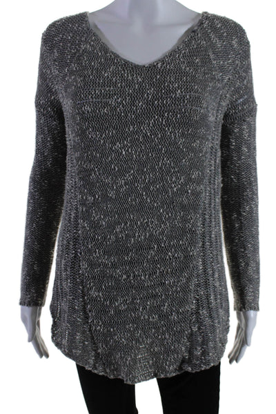 Helmut Women's Round Neck Long Sleeves Pullover Sweater Gray Size P