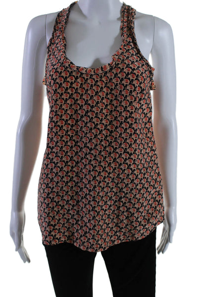 Joie Women's Scoop Neck Sleeveless Silk Tank Top Animal Print Size XS