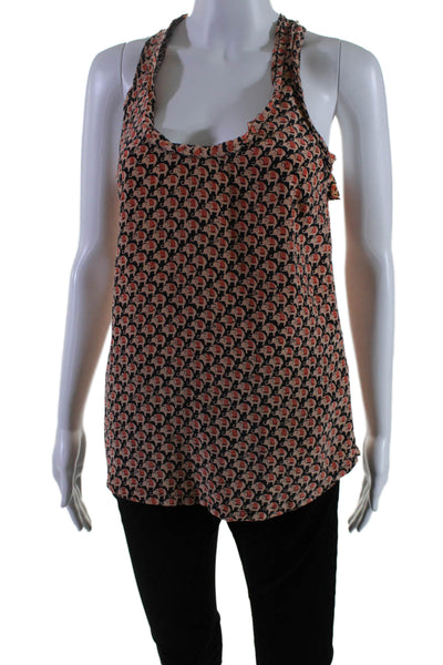 Joie Women's Scoop Neck Sleeveless Silk Tank Top Animal Print Size XS