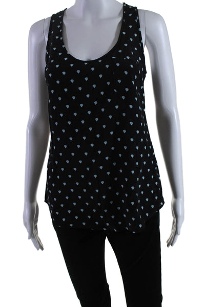 Joie Women's Scoop Neck Sleeveless Silk Tank Top Black Polka Dot Size XXS