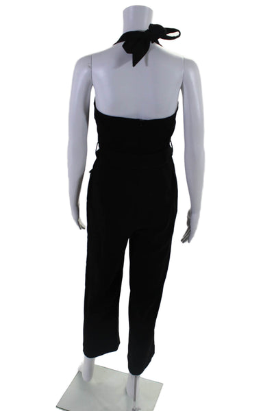 Jonathan Simkhai Womens Halter Neck Belted Fancy Jumpsuit Black Size 2