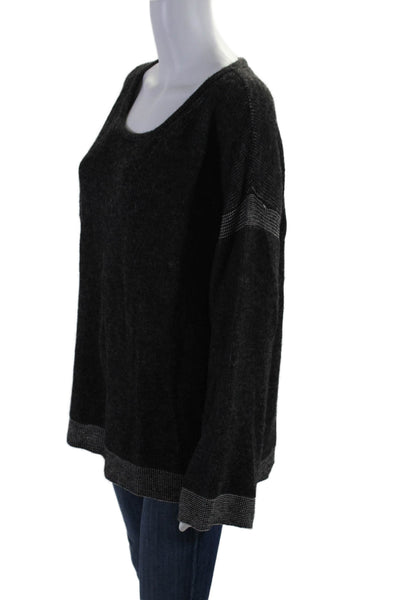 Peruvian Connection Womens Cotton Long Sleeves Sweater Black Size Large