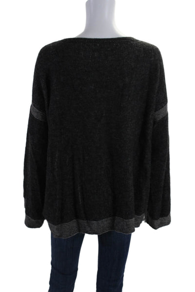 Peruvian Connection Womens Cotton Long Sleeves Sweater Black Size Large