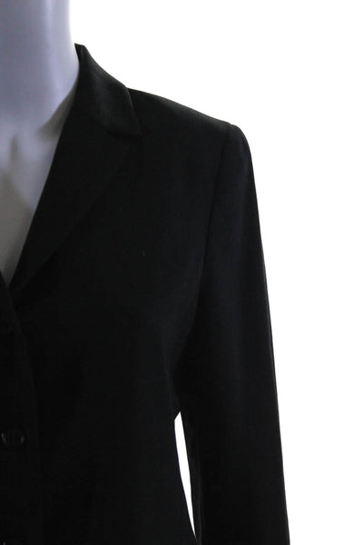 Tahari Womens Notch Lapel Three Button Classic Blazer Black Size 8