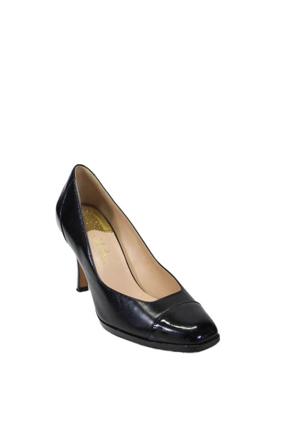 Cole Haan Womens Leather Pointed Square Toe Pumps Black Size 8.5