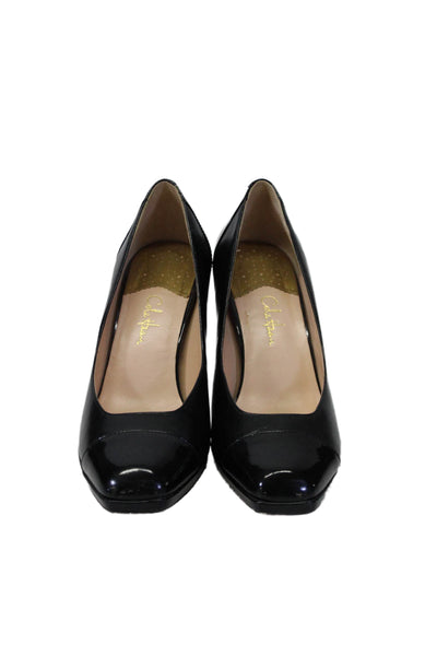 Cole Haan Womens Leather Pointed Square Toe Pumps Black Size 8.5