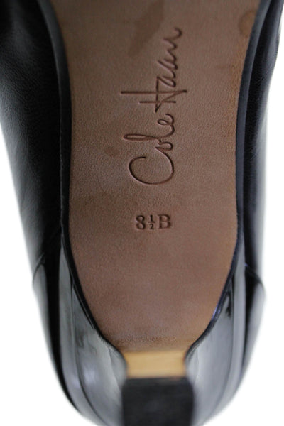 Cole Haan Womens Leather Pointed Square Toe Pumps Black Size 8.5