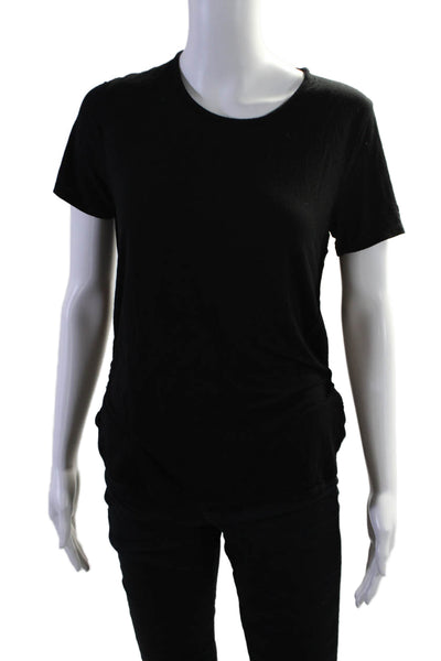 Catherine Catherine Malandrino Womens Black Crew Neck Short Sleeve Tee Top SizeS