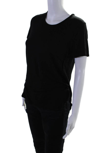 Catherine Catherine Malandrino Womens Black Crew Neck Short Sleeve Tee Top SizeS