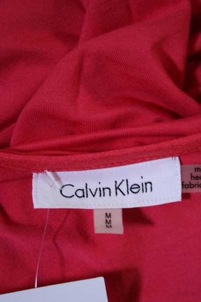 Calvin Klein Womens Bright Red Front Pockets Scoop Neck Tank Top Size M