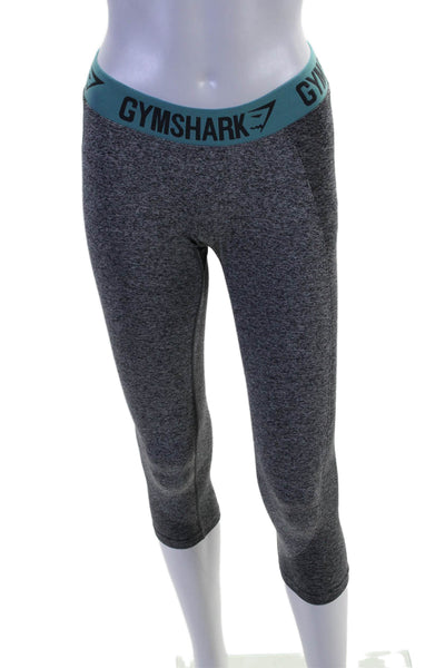 GYMSHARK Womens Elastic Waistband Lined Crop Leg Leggings Gray Size S