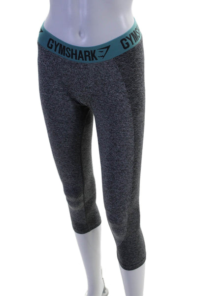 GYMSHARK Womens Elastic Waistband Lined Crop Leg Leggings Gray Size S