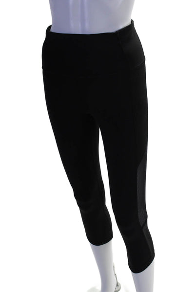 Lululemon Womens Black High Rise Pull On Mesh Trim Pants Leggings Size 6