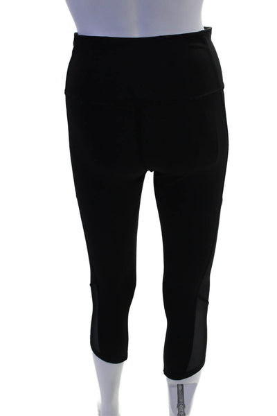 Lululemon Womens Black High Rise Pull On Mesh Trim Pants Leggings Size 6